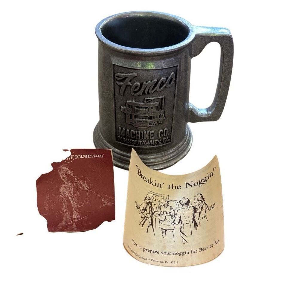Femco Machine Co. Punxsutawney PA Wilton “Noggin” Pewter Beer Stein 1983